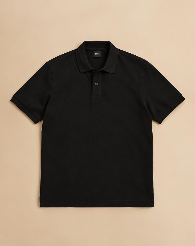 Essential Piqué Polo in Black